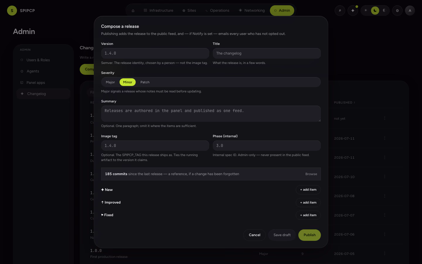 Composing a release